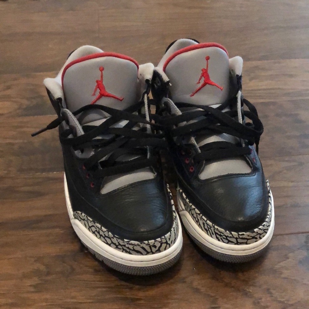 Black cement air Jordan 3s